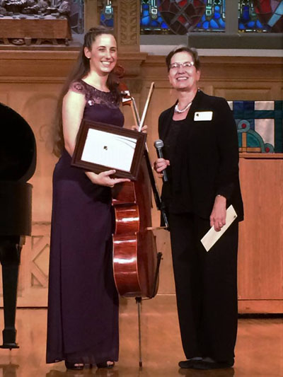 Emma Hoeft with APS President Paula Bernhardt